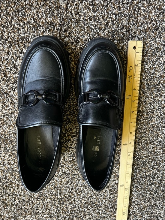 Madden Girl Shoes - Madden Girl Black Platform Loafers with Metal Bit Accent
